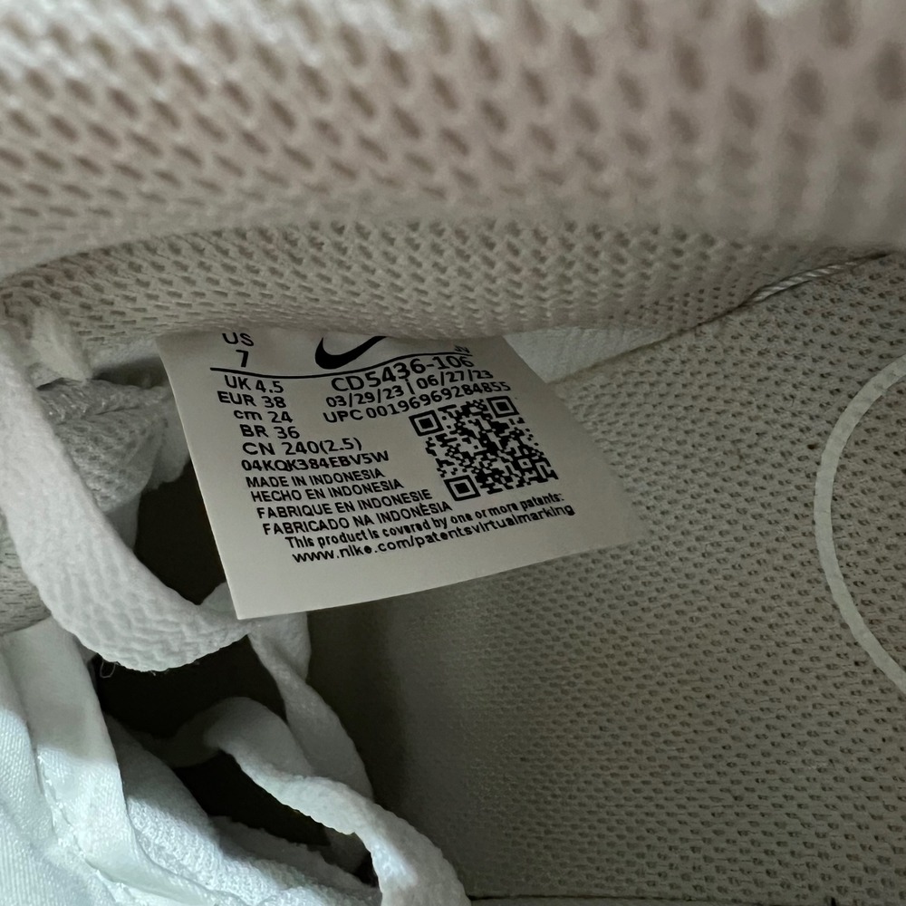 Nike Court Vision Mid White Light Orewood Brown Women Size 7 CD5436-106 Sneakers - Picture 4 of 9